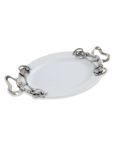 Vagabond House Horseshoe And Bit Tray In Pewter