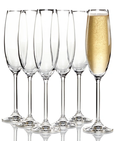 Lenox Tuscany Champagne Flutes 6 Piece Value Set In Clear