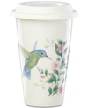Lenox Butterfly Meadow Flutter Thermal Travel Mug In White Porcelain Body With Multi Color De