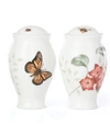 Lenox Butterfly Meadow Kitchen Salt & Pepper Shakers, Created For Macy's In White Body W/pastel Floral And Botanical