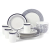 Kate Spade Street East 16-piece Dinnerware Set In White And Navy