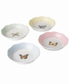 LENOX BUTTERFLY MEADOW PORCELAIN FRUIT DISHES, SET OF 4