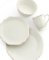 Lenox Dinnerware, French Perle Bead White 4-piece Place Setting In White