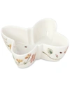 Lenox Butterfly Meadow Porcelain Butterfly Shaped Bowl In White Porcelain Body With Multi Color De