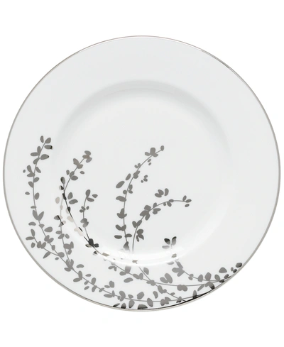 Kate Spade New York Gardner Street Platinum Salad Plate In White/platinum