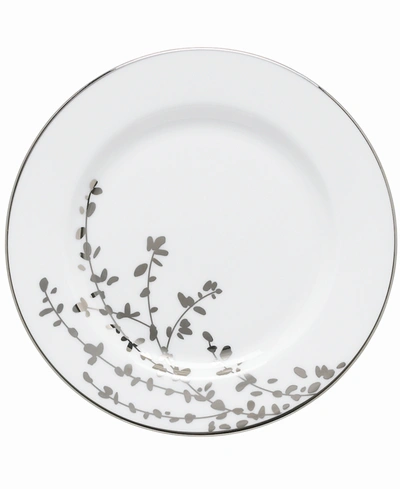 Kate Spade New York Gardner Street Platinum Salad Plate In White/platinum