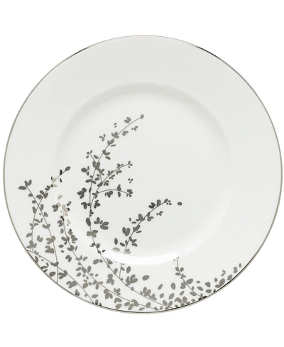 Kate Spade New York Gardner Street Platinum Dinner Plate In White/platinum