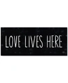 TRADEMARK GLOBAL 'LOVE LIVES HERE' CANVAS PRINT BY MICHAEL MULLAN, 14" X 32"