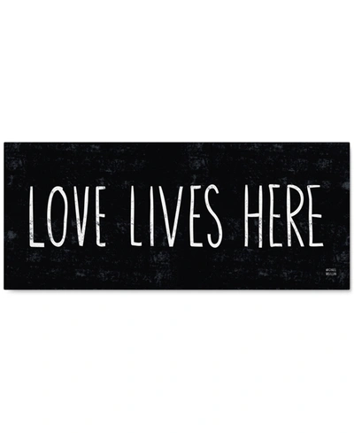 Trademark Global 'love Lives Here' Canvas Print By Michael Mullan, 14" X 32"