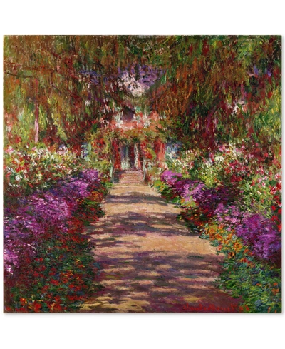 Trademark Global 'a Pathway In Monet's Garden' By Claude Monet 18" X 18" Canvas Print