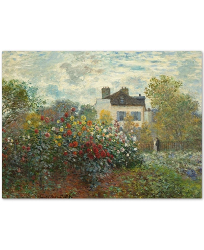 Trademark Global Claude Monet 'the Artist's Garden In Argenteuil' Medium Canvas Wall Art, 24" X 32"