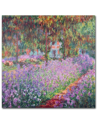 Trademark Global Claude Monet 'the Artist's Garden At Giverny' 14" X 14" Canvas Art Print