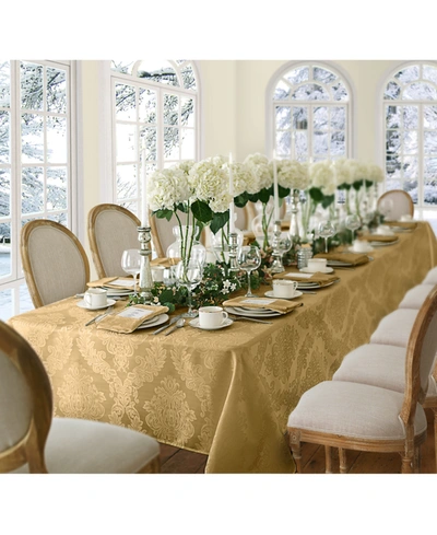 Elrene Barcelona Damask 60" X 144" Oblong Tablecloth In Gold