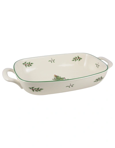 Spode Christmas Tree Bread Basket In Green