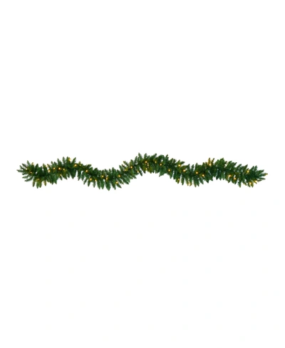 Nearly Natural Christmas Pine Artificial Garland With 50 Warm Led Lights In Green