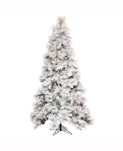 Vickerman 6.5' X 42" Flocked Atka Slim Artificial Christmas Tree