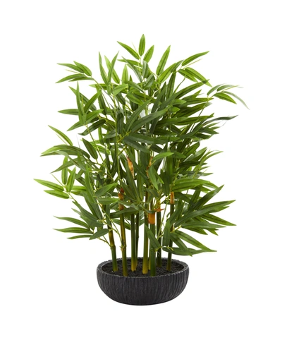 Nearly Natural 20" Bamboo Artificial Plant In Green