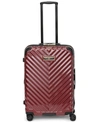 Karl Lagerfeld Chevron 21" Hardside Carry-on Spinner In Burgundy