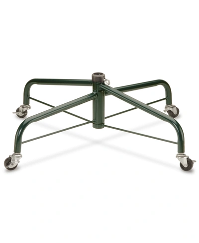 National Tree Company Folding Metal Tree Stand With Rolling Wheels In Green