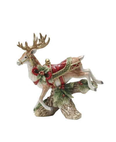 Fitz And Floyd Holiday Home Landing Deer Candle Holder In Assorted