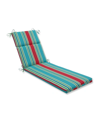 Pillow Perfect Printed Outdoor Chaise Lounge Cushion In Red Stripe