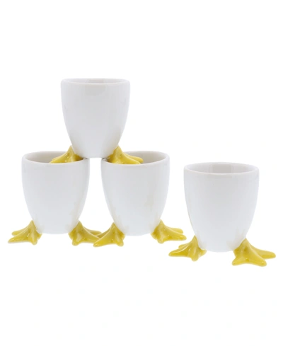 Bia Chicken Feet Egg Cups, Set Of 4 In White