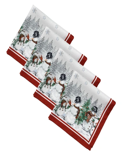 Elrene Snowman Winterland Holiday Snowflake Napkin, Set Of 4 In Multi