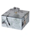 AB HOME WHITE MARBLED JEWELRY CASE, SMALL