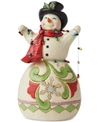 JIM SHORE SNOWMAN WRAPPED IN LIGHTS FIGURINE