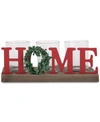 HOME ESSENTIALS HOME 3-VOTIVE CANDLE HOLDER WITH WREATH