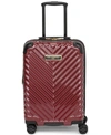 Karl Lagerfeld Chevron 21" Hardside Carry-on Spinner In Burgundy