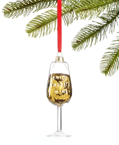 Holiday Lane Foodie Collection Sequin Wine Glass Ornament, Exclusively At Macy's In No Color