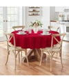 Elrene Elegance Plaid Round Tablecloth, 70" In Poinsettia Red