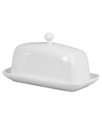 Bia Covered Butter Dish With Knob Lid In White