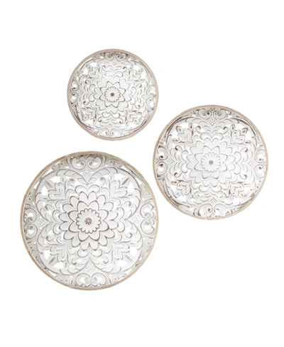 Madison Park Medallion Trio Wall Decor, 3 Piece Set In Natural,white