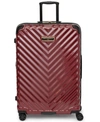 Karl Lagerfeld Chevron 21" Hardside Carry-on Spinner In Burgundy