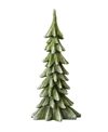 Glitzhome Resin Christmas Table Tree Decor, 14.75" In Green
