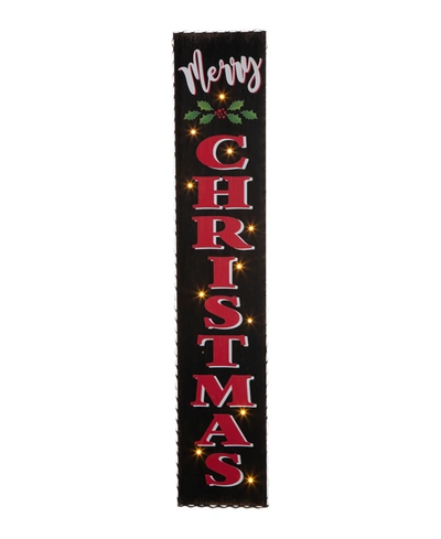 Glitzhome Lighted Wooden Christmas Porch Sign, 42" In Multi