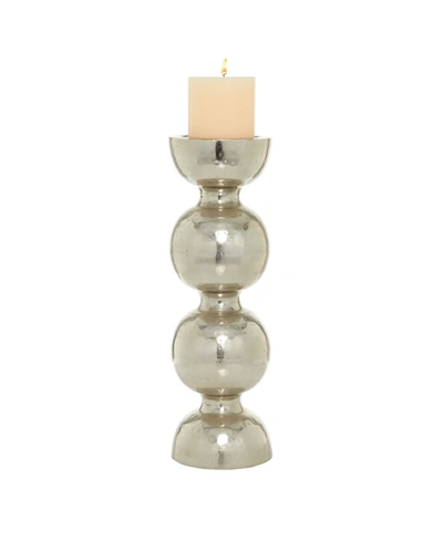 Rosemary Lane Glam Candlestick Holders In Silver-tone