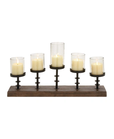 Rosemary Lane Industrial Candle Holder In Brown