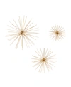 Rosemary Lane Contemporary Abstract Wall Decor, Set Of 3 In Gold-tone