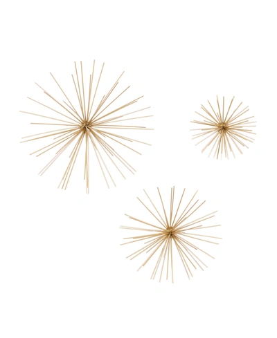 Rosemary Lane Contemporary Abstract Wall Decor, Set Of 3 In Gold-tone