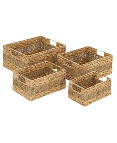 Rosemary Lane Natural Storage Basket, Set Of 4 In Beige