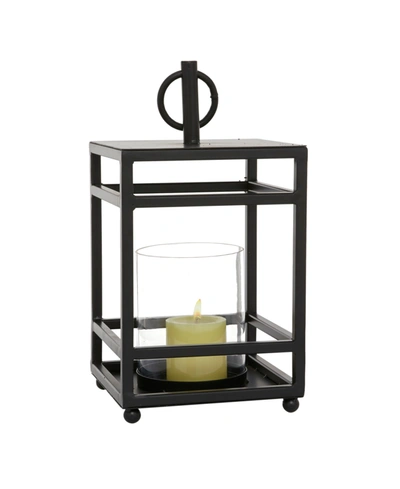 Rosemary Lane Contemporary Candle Holder Lantern In Black