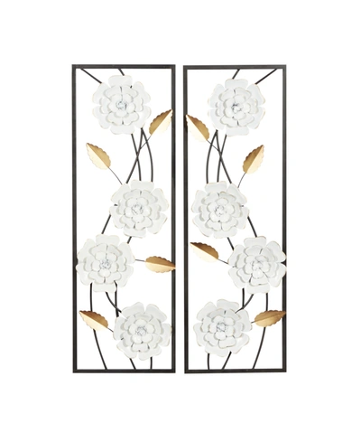 Rosemary Lane Contemporary Wall Decor, Set Of 2 In White