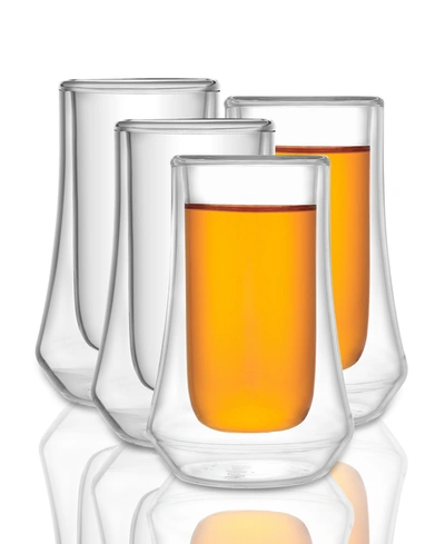Joyjolt Cosmos Double Wall Shot Glasses, Set Of 4 In Clear