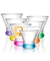 Joyjolt Hue Colored Stemless Martini Glasses, Set Of 6 In Multi