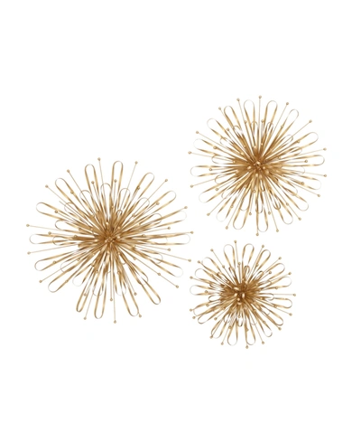 Rosemary Lane Contemporary Wall Decor, Set Of 3 In Gold-tone