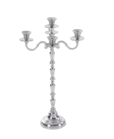 Rosemary Lane Traditional Candlestick Holders In Silver-tone