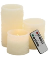 Rosemary Lane Traditional Flameless Candle, Set Of 3 In Cream
